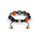 Shamballa Jewels Yellow Gold, Black Diamonds, Emerald, Blue Sapphire & Carnelian 10mm Shamballa Braided Bracelet (Back View) - D191282
