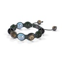 Shamballa Jewels Yellow & Black Gold, Black Diamonds, Aqua & Jade 10mm Shamballa Braided Bracelet (Right View) - D186860