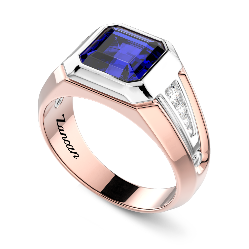 Zancan chevalier ring in 18kt gold and blue sapphire. #3