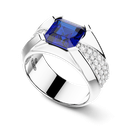 Zancan chevalier ring in 18kt gold and blue sapphire. #2
