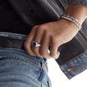 Zancan chevalier ring in 18kt gold and blue sapphire. #3