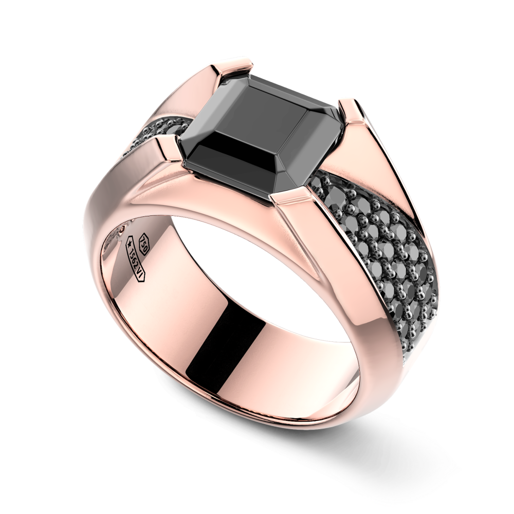 Zancan ring in 18kt gold with black diamond. #2