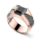 Zancan ring in 18kt gold with black diamond. #2