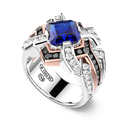 Zancan chevalier ring in 18kt gold and blue sapphire. #2
