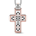 Zancan 18k gold necklace with black diamond cross pendant. #3