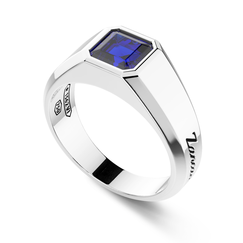 Zancan ring in 18kt gold with blue sapphire. #2