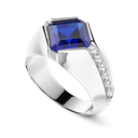 Zancan chevalier ring in 18kt gold and blue sapphire. #2