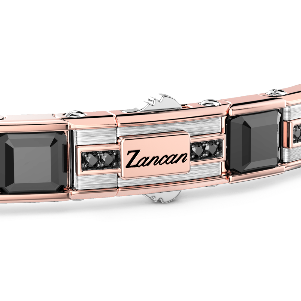 Zancan bracelet in 18kt gold with black diamonds. #3
