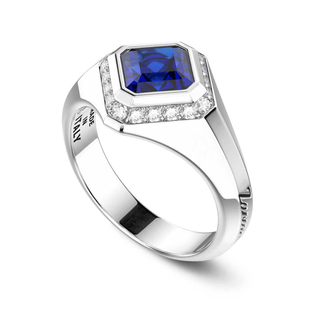 Zancan chevalier ring in 18kt gold and blue sapphire. #2