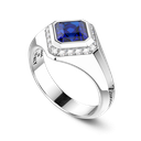 Zancan chevalier ring in 18kt gold and blue sapphire. #2