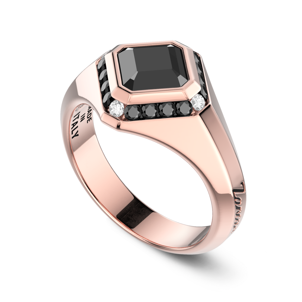 Zancan ring in 18kt gold with black diamond. #2