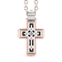 Zancan 18k gold necklace with black diamond cross pendant. #3
