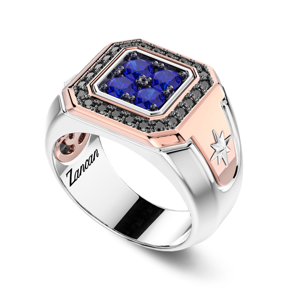 Zancan ring in 18kt gold with sapphires. #2