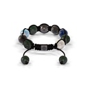 Shamballa Jewels Black Gold Black Diamond, Mixed Sapphire & Aqua 10mm Braided Shamballa Bracelet (Back View) - D184945