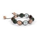Shamballa Jewels Rose Gold Champagne Diamond, Mixed Sapphire & Ceramic 10mm Braided Shamballa Bracelet (Left View) - D184927