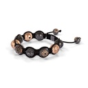 Shamballa Jewels Rose Gold Black Diamond & Grey Sapphire 10mm Braided Shamballa Bracelet (Right View) - D177007
