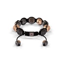Shamballa Jewels Rose Gold Black Diamond & Grey Sapphire 10mm Braided Shamballa Bracelet (Back View) - D177007