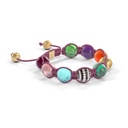 Shamballa Jewels Yellow & White Gold Mixed Semi-Precious10mm Braided Shamballa Bracelet (Left View) - D176903
