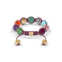 Shamballa Jewels Yellow & White Gold Mixed Semi-Precious10mm Braided Shamballa Bracelet (Back View) - D176903