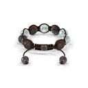 Shamballa Jewels Black Gold Black Diamond Green & Brown Sapphire 10mm Braided Shamballa Bracelet (Back View) - D142862