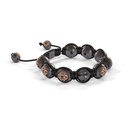 Shamballa Jewels Black Gold Black Diamond 10mm Braided Shamballa Bracelet (Left View) - D143125