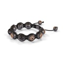 Shamballa Jewels Black Gold Black Diamond 10mm Braided Shamballa Bracelet (Right View) - D143125
