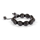 Shamballa Jewels Black Gold Black Diamond 10mm Braided Shamballa Bracelet (Left View) - D146513