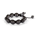 Shamballa Jewels Black Gold Black Diamond 10mm Braided Shamballa Bracelet (Right View) - D146513