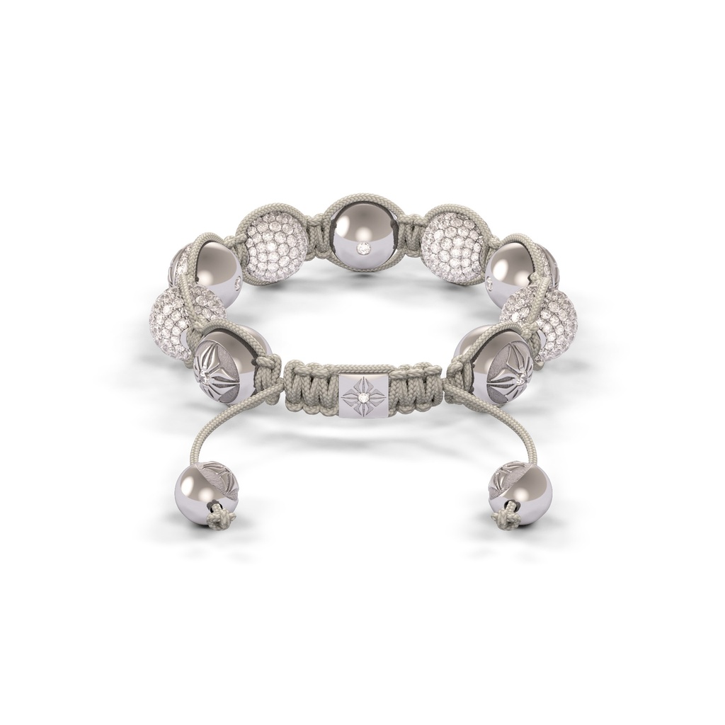 Shamballa Jewels Black Gold Black Diamond 10mm Braided Shamballa Bracelet (Back View) - D143491