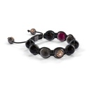Shamballa Jewels Black Gold Black Diamond 10mm Braided Shamballa Bracelet (Left View) - D143095