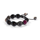 Shamballa Jewels Black Gold Black Diamond 10mm Braided Shamballa Bracelet (Right View) - D143095
