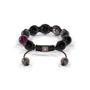 Shamballa Jewels Black Gold Black Diamond 10mm Braided Shamballa Bracelet (Back View) - D143095