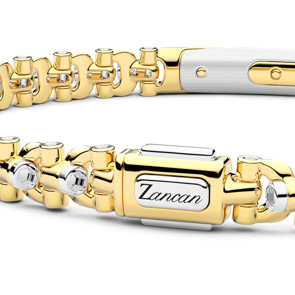 Zancan bracelet in 18kt gold with central tag. #3