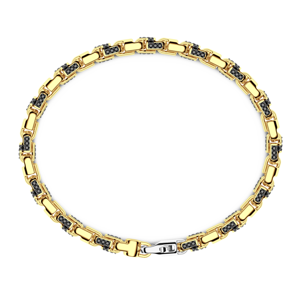 Zancan bracelet in 18kt yellow gold and black diamonds. #2