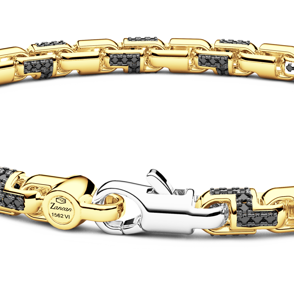 Zancan bracelet in 18kt yellow gold and black diamonds. #3