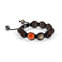 Shamballa Jewels Black Gold Black Diamond 10mm Braided Shamballa Bracelet (Left View) - D100555