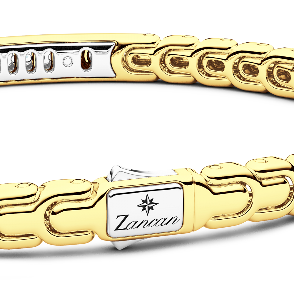 Zancan bracelet in 18k gold with plaque and diamonds. #3