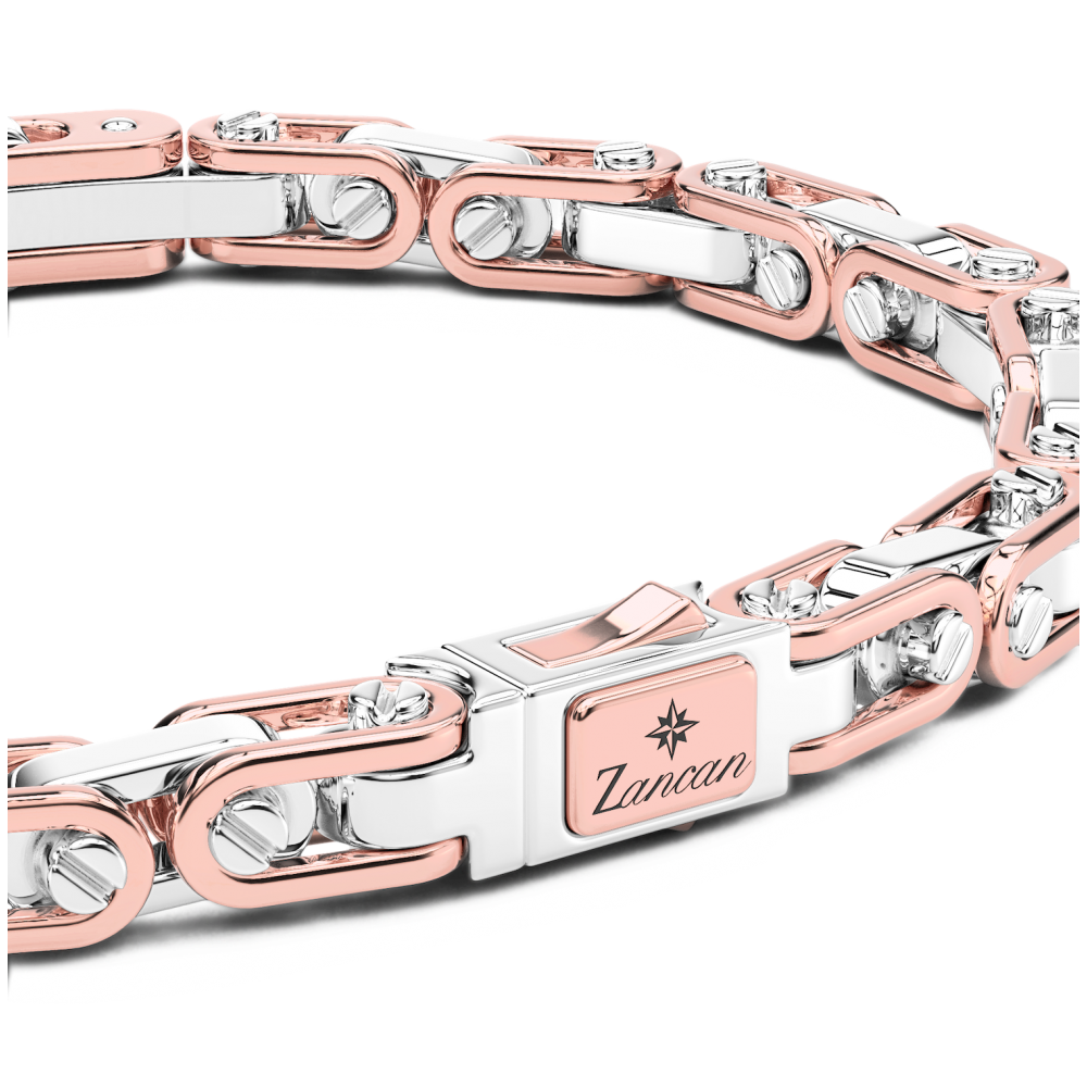 Bracciale Zancan in oro 18kt e diamanti con targa centrale. #3