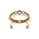 Shamballa Jewels Yellow Gold Diamond & Turquoise 10mm Fully Braided Shamballa Bracelet (Back View) - D100826