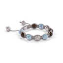 Shamballa Jewels White & Black Gold Aqua & Sapphire 8mm Braided Shamballa Bracelet (Left View) - D187167