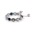 Shamballa Jewels White & Black Gold Aqua & Sapphire 8mm Braided Shamballa Bracelet (Right View) - D187167