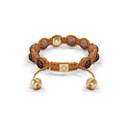 Shamballa Jewels Yellow Gold & Ebony 8mm Braided Shamballa Bracelet (Back View) - D100739