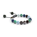 Shamballa Jewels Black Gold Mixed Sapphire, Emerald & Ceramic 8mm Non-Braided Shamballa Bracelet (Left View) - D196539