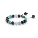 Shamballa Jewels Black Gold Mixed Sapphire, Emerald & Ceramic 8mm Non-Braided Shamballa Bracelet (Right View) - D196539
