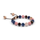 Shamballa Jewels Rose Gold Mixed Sapphire & Guava 8mm Non-Braided Shamballa Bracelet (Left View) - D196640