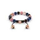 Shamballa Jewels Rose Gold Mixed Sapphire & Guava 8mm Non-Braided Shamballa Bracelet (Back View) - D196640
