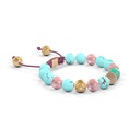 Shamballa Jewels Rose Gold Mixed Sapphire & Guava 8mm Non-Braided Shamballa Bracelet (Left View) - D191019