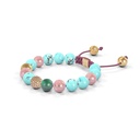 Shamballa Jewels Rose Gold Mixed Sapphire & Guava 8mm Non-Braided Shamballa Bracelet (Right View) - D191019
