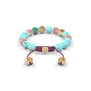 Shamballa Jewels Rose Gold Mixed Sapphire & Guava 8mm Non-Braided Shamballa Bracelet (Back View) - D191019
