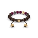 Shamballa Jewels Yellow & Gold, Ruby & Ebony 8mm Non-Braided Shamballa Bracelet (Back View) - D100833